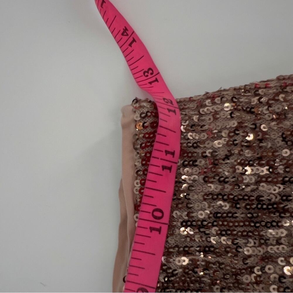 Free People Sea Shell Sequin Maxi Skirt gold Sz 0 high slit - Picture 7 of 10